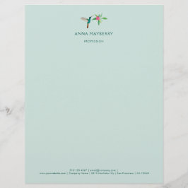 Eigen kolibrie Hummingbird Letterhead Briefhoofd