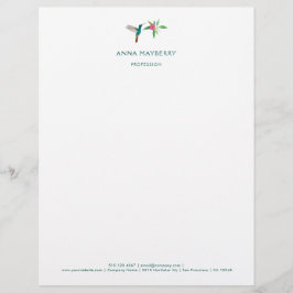 Eigen kolibrie Hummingbird Letterhead Briefhoofd