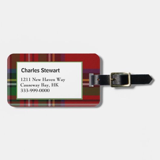 Eigen koninklijk stewart tartan Bagagelabel (Voorkant horizontaal)