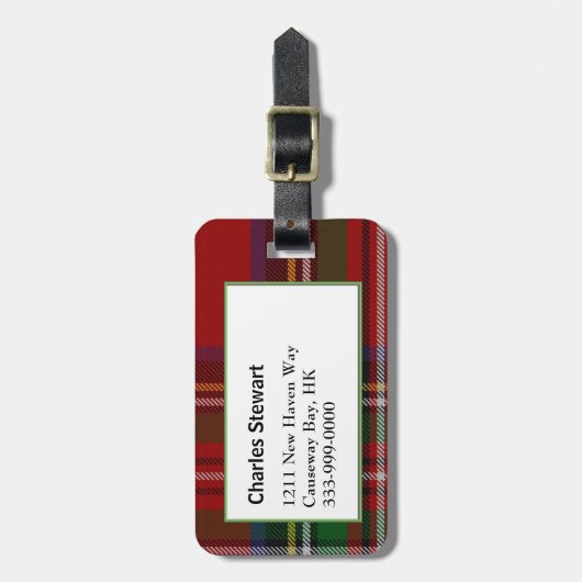 Eigen koninklijk stewart tartan Bagagelabel (Voorkant verticaal)