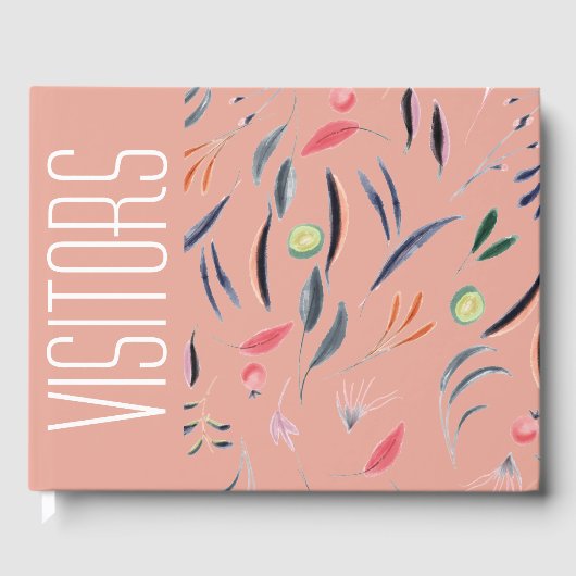 Eigen KRACHTIGE PINK Floral Gastenboek (Voorkant)