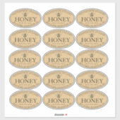 Eigen kraft oval honingetiket 2,25 x 3,8 inch sticker (Vel)