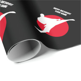 Eigen krijgsmakelaars karate silhouette Birthday Cadeaupapier