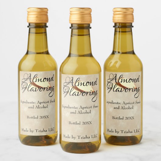Eigen label amandelaroma wijn etiket (Flessen)