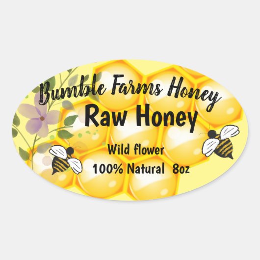 Eigen label Apiary RAW HONEY (Voorkant)