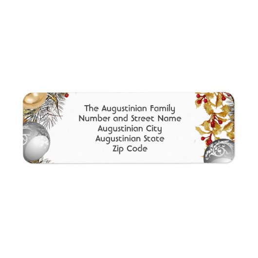 Eigen label CHRISTMAS WREATH Return Address Label (Voorkant)