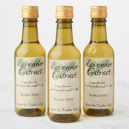 Eigen label lavender Extract Oil Wijn Etiket