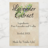 Eigen label lavender Extract Oil Wijn Etiket (Enkel label)