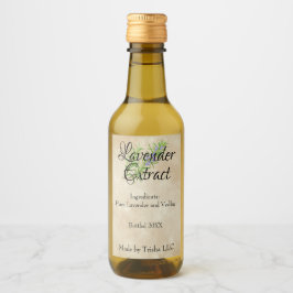 Eigen label lavender Extract Oil Wijn Etiket