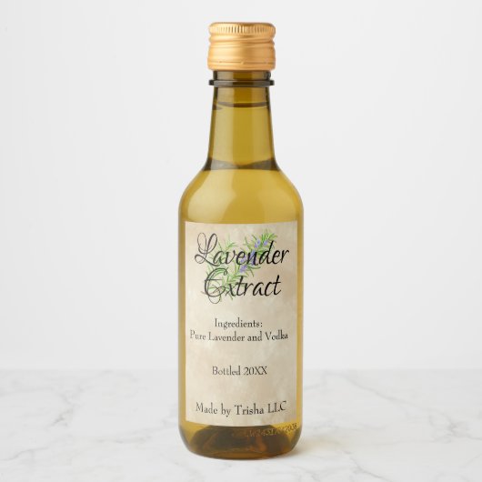 Eigen label lavender Extract Oil Wijn Etiket (Voorkant)