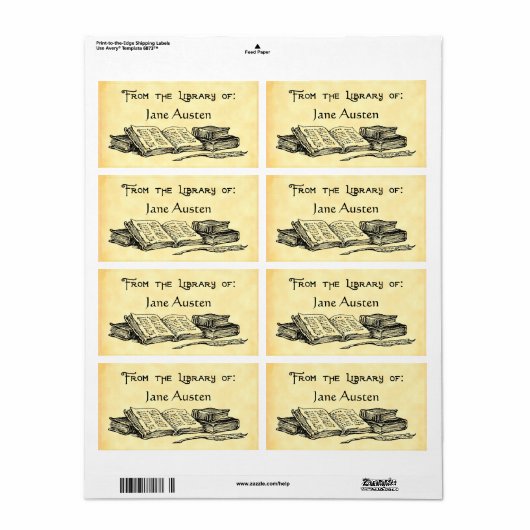 Eigen label "Library of" Books (Full Sheet)