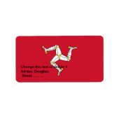 Eigen label met Isle of Man, U.K. (Voorkant)