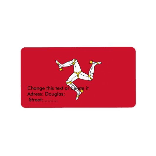 Eigen label met Isle of Man, U.K. (Voorkant)