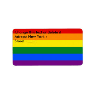 Eigen label met LGBT Rainbow Flag