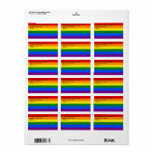 Eigen label met LGBT Rainbow Flag (Full Sheet)