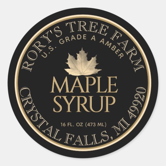 Eigen label met Maple Syrup Gold en Black Maple Le (Voorkant)