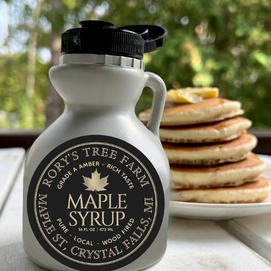 Eigen label met Maple Syrup Gold en Black Maple Le
