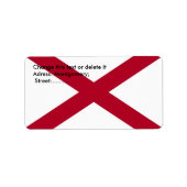 Eigen label met vlag van Alabama, VS (Voorkant)