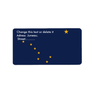 Eigen label met vlag van Alaska, VS