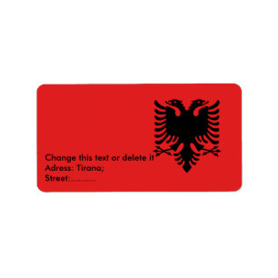 Eigen label met vlag van Albanië