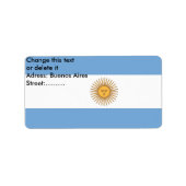 Eigen label met vlag van Argentinië (Voorkant)