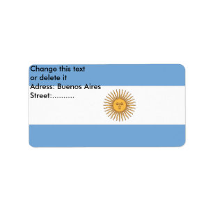 Eigen label met vlag van Argentinië
