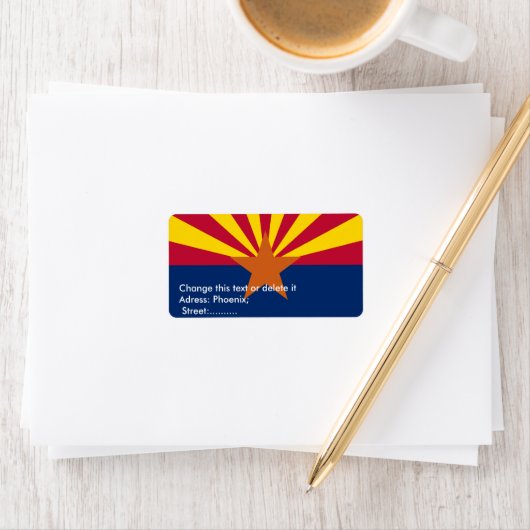 Eigen label met vlag van Arizona (Insitu)