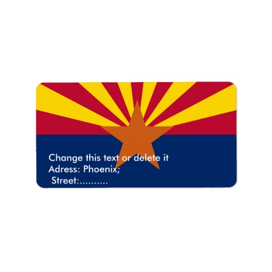 Eigen label met vlag van Arizona (Voorkant)