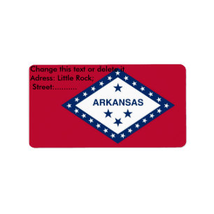 Eigen label met vlag van Arkansas