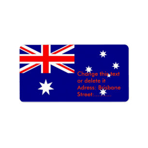 Eigen label met vlag van Australië