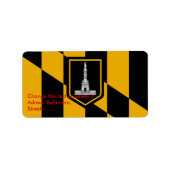 Eigen label met vlag van Baltimore, VS (Voorkant)