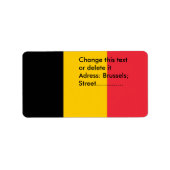 Eigen label met vlag van België (Voorkant)
