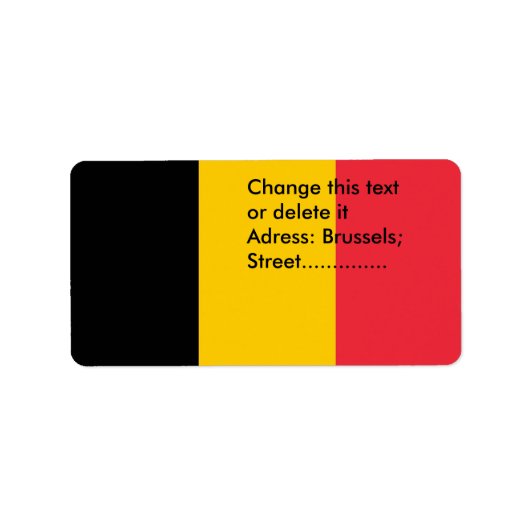 Eigen label met vlag van België (Voorkant)