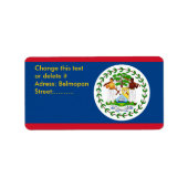 Eigen label met vlag van Belize (Voorkant)