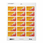 Eigen label met vlag van Bhutan (Full Sheet)