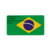 Eigen label met vlag van Brazilië (Voorkant)