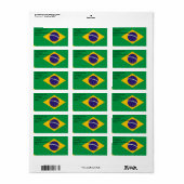 Eigen label met vlag van Brazilië (Full Sheet)