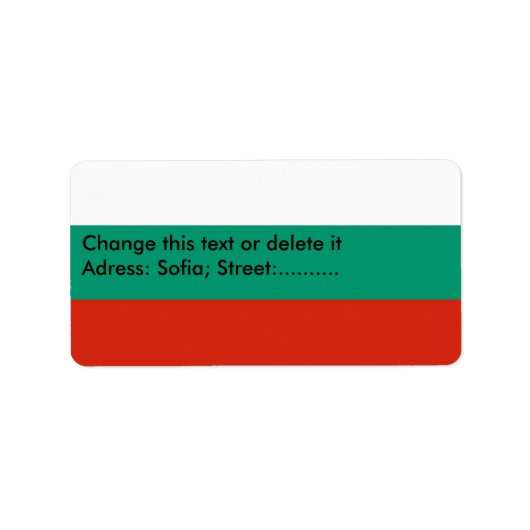 Eigen label met vlag van Bulgarije (Voorkant)
