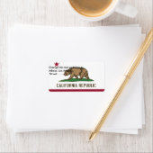 Eigen label met vlag van Californië, VS. (Insitu)