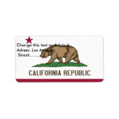 Eigen label met vlag van Californië, VS. (Voorkant)