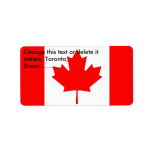 Eigen label met vlag van Canada