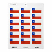 Eigen label met vlag van Chili (Full Sheet)