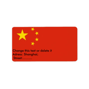 Eigen label met vlag van China