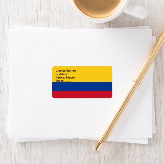 Eigen label met vlag van Colombia (Insitu)