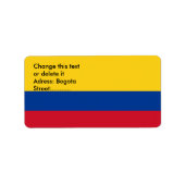 Eigen label met vlag van Colombia (Voorkant)