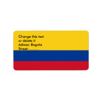 Eigen label met vlag van Colombia