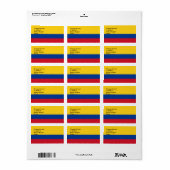 Eigen label met vlag van Colombia (Full Sheet)