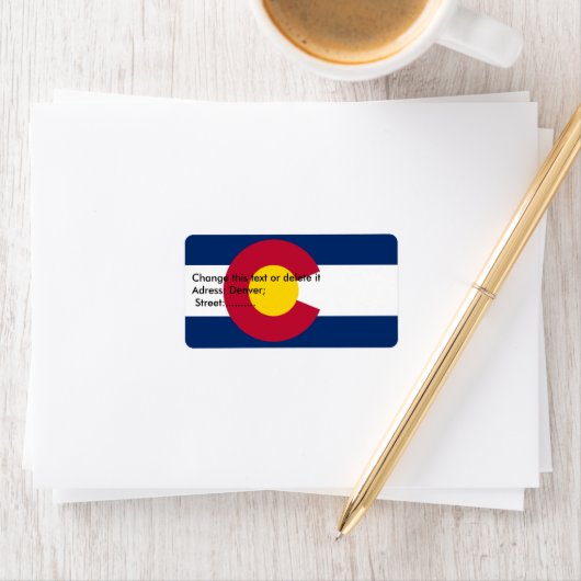 Eigen label met vlag van Colorado (Insitu)
