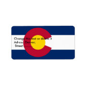 Eigen label met vlag van Colorado (Voorkant)