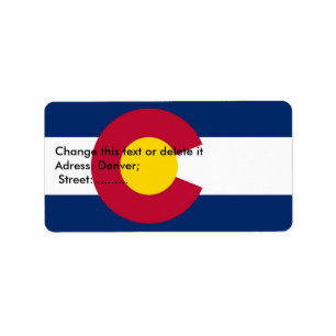 Eigen label met vlag van Colorado